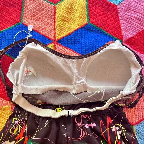 Vintage 60s Christina Swimsuit Romper One Piece Pin Up Mod Bathing Suit - Picture 4 of 12